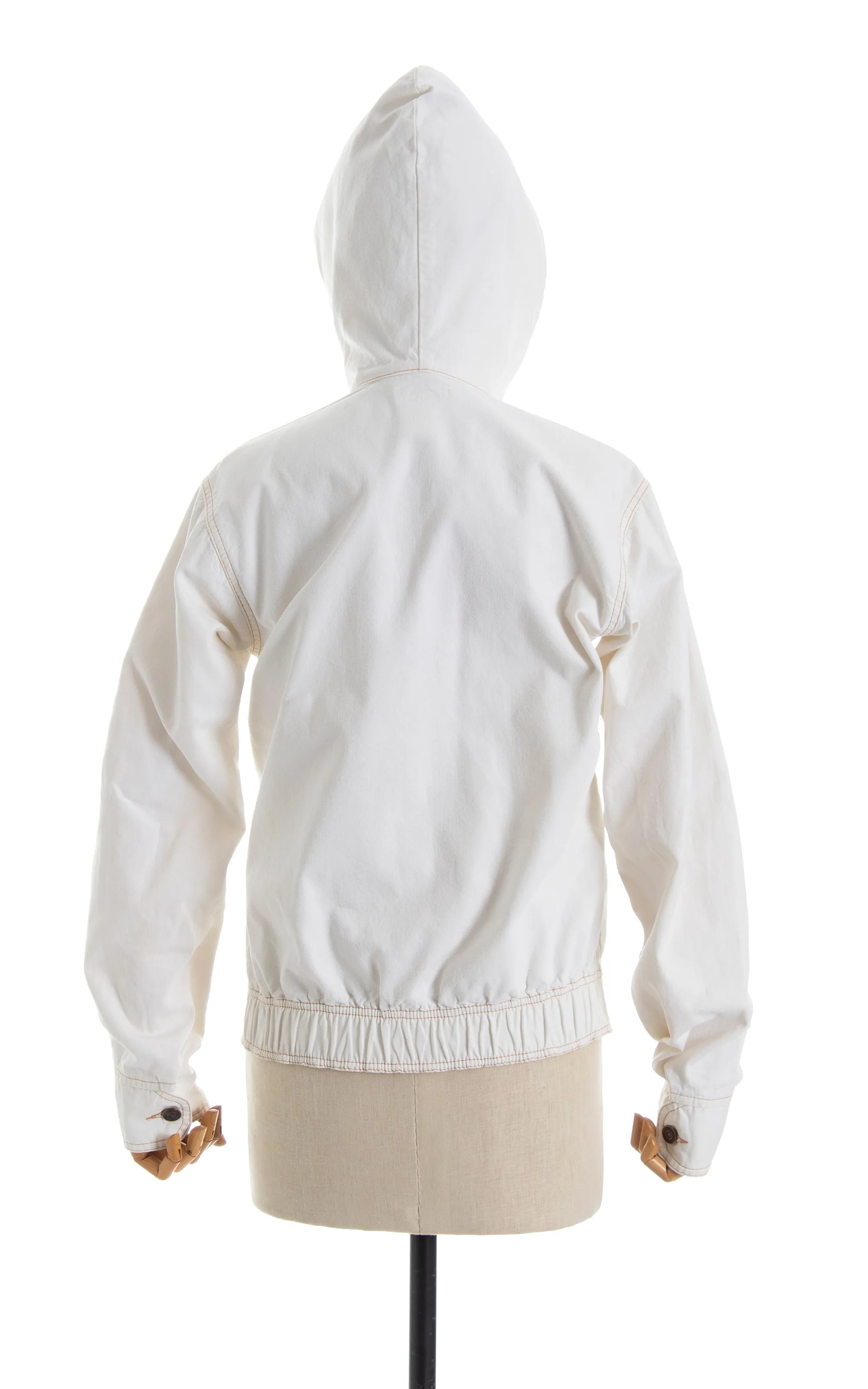 1970s LEVI'S White Denim Hooded Jacket | small/medium
