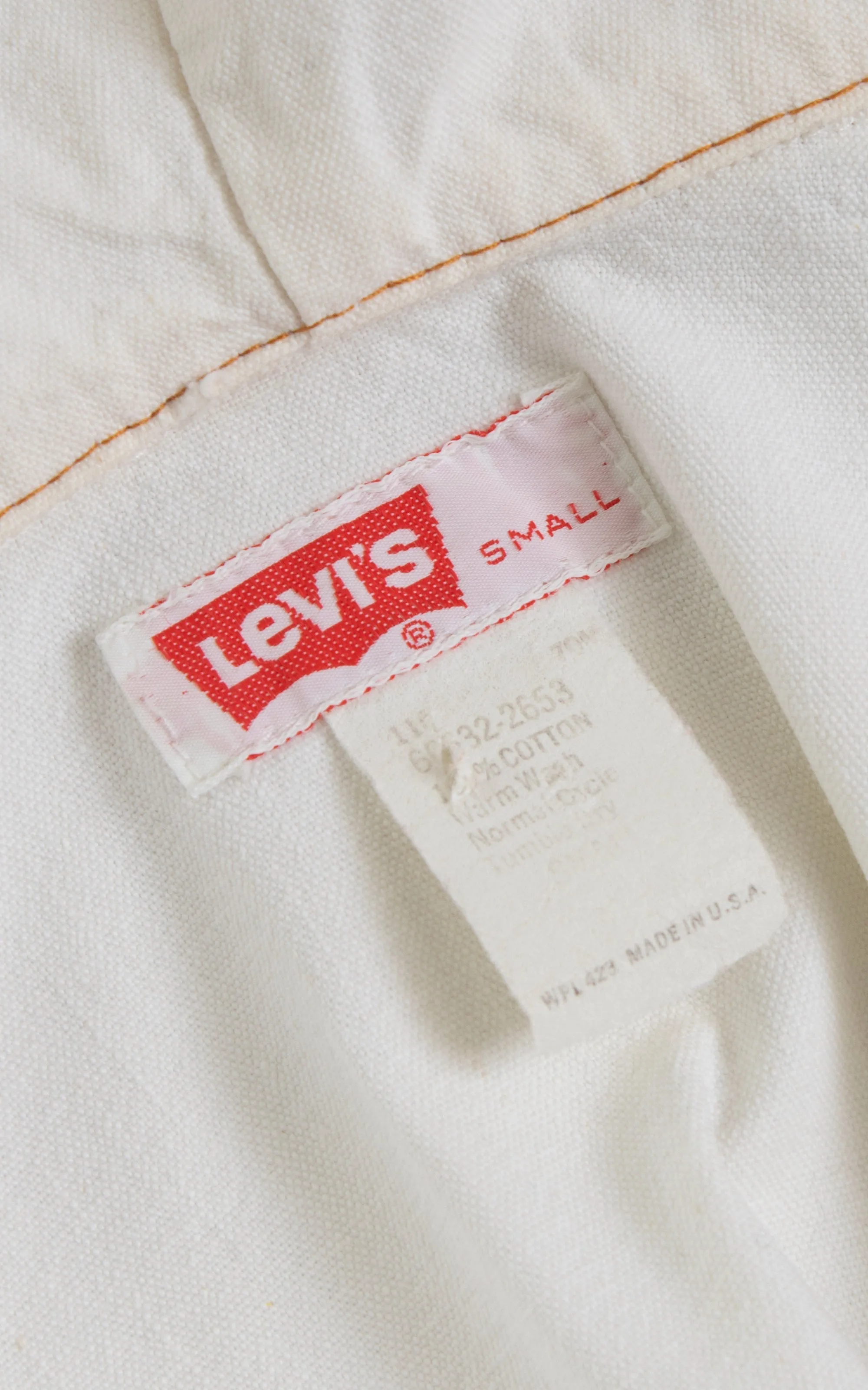 1970s LEVI'S White Denim Hooded Jacket | small/medium