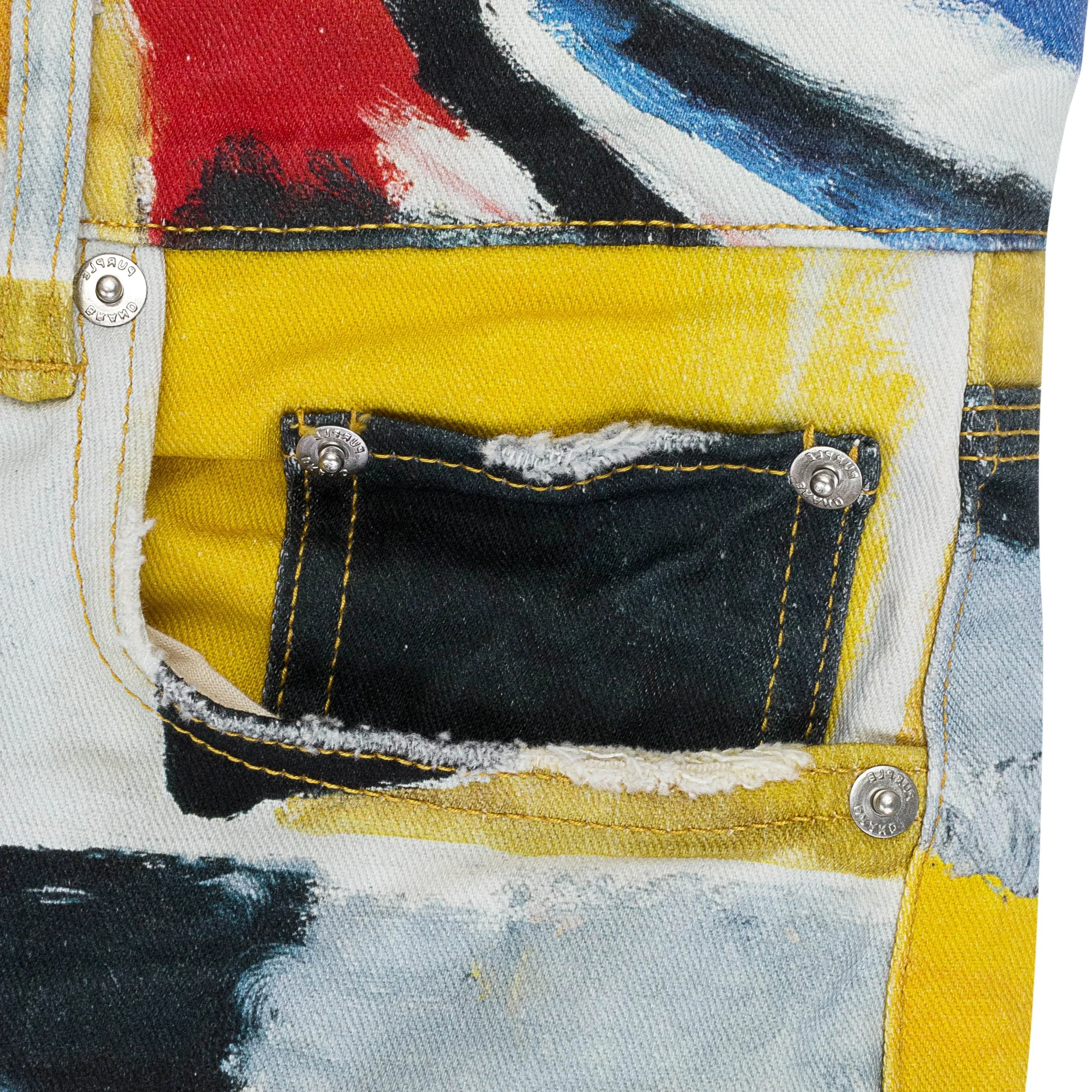 ABSTRACT PRINT DENIM MULTICOLOR SKINNY JEANS
