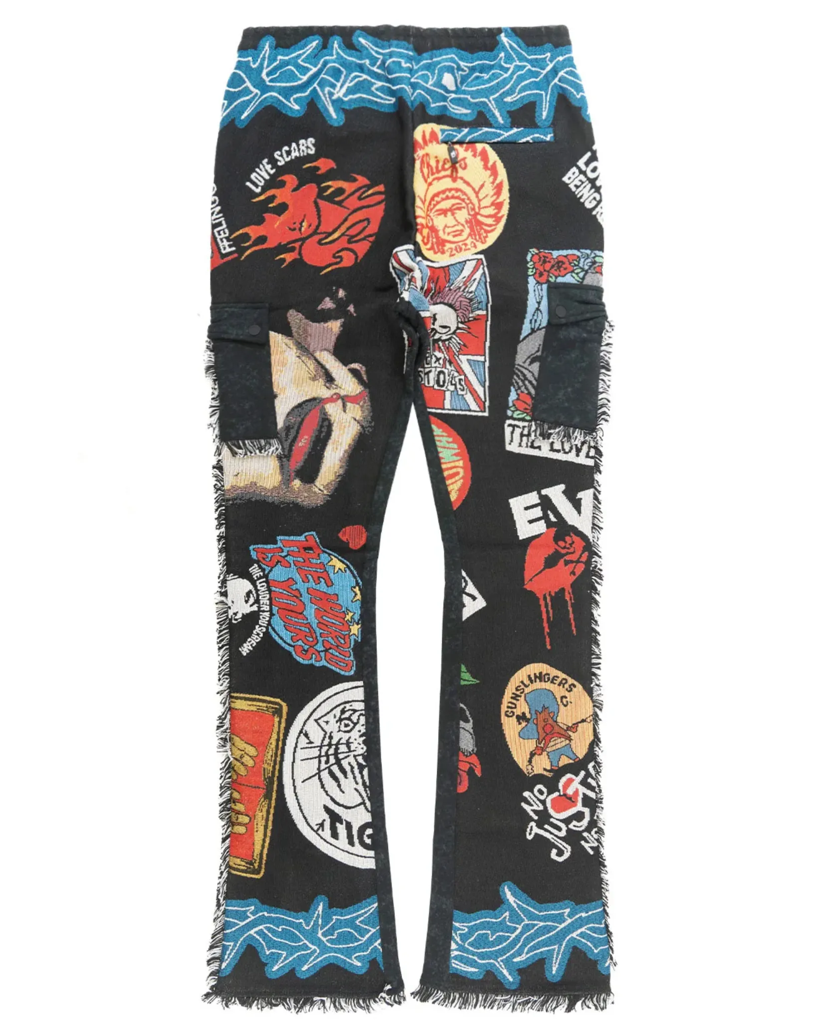 Brave Heart Tapestry Stacked Pants F1755