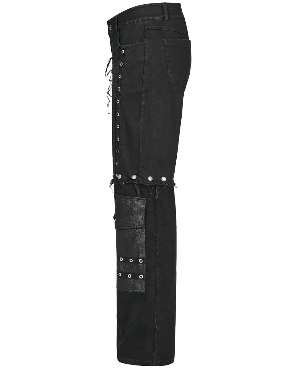K558-BKM Mens Industrial Tactical Gothic Detachable Utility Pants/Shorts