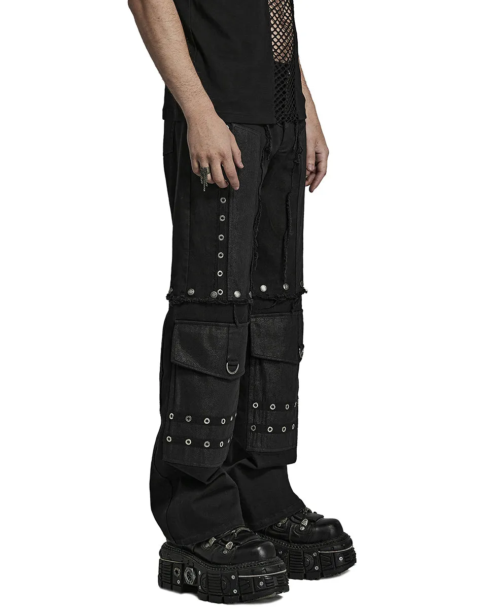K558-BKM Mens Industrial Tactical Gothic Detachable Utility Pants/Shorts
