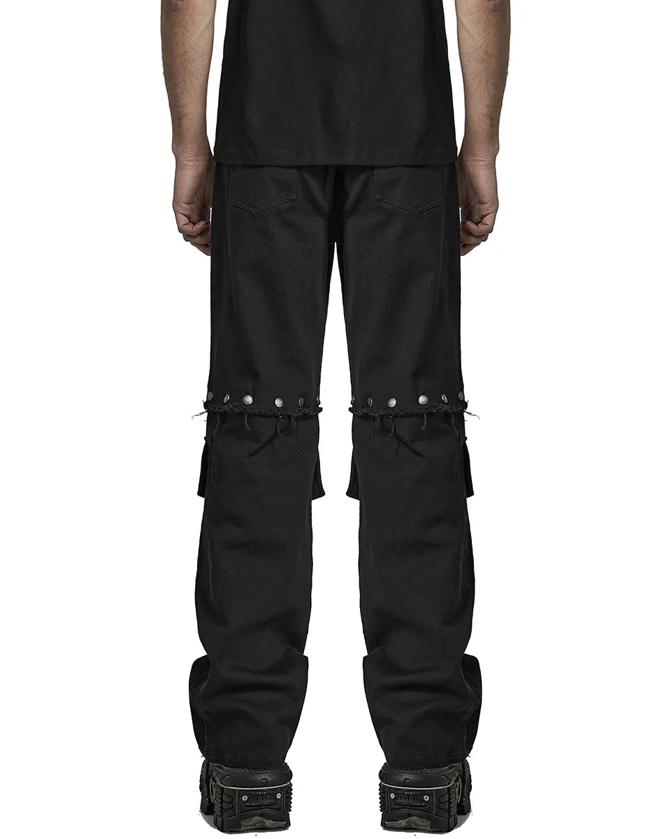 K558-BKM Mens Industrial Tactical Gothic Detachable Utility Pants/Shorts