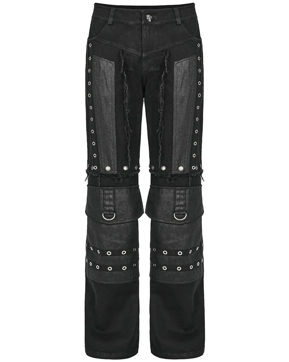 K558-BKM Mens Industrial Tactical Gothic Detachable Utility Pants/Shorts