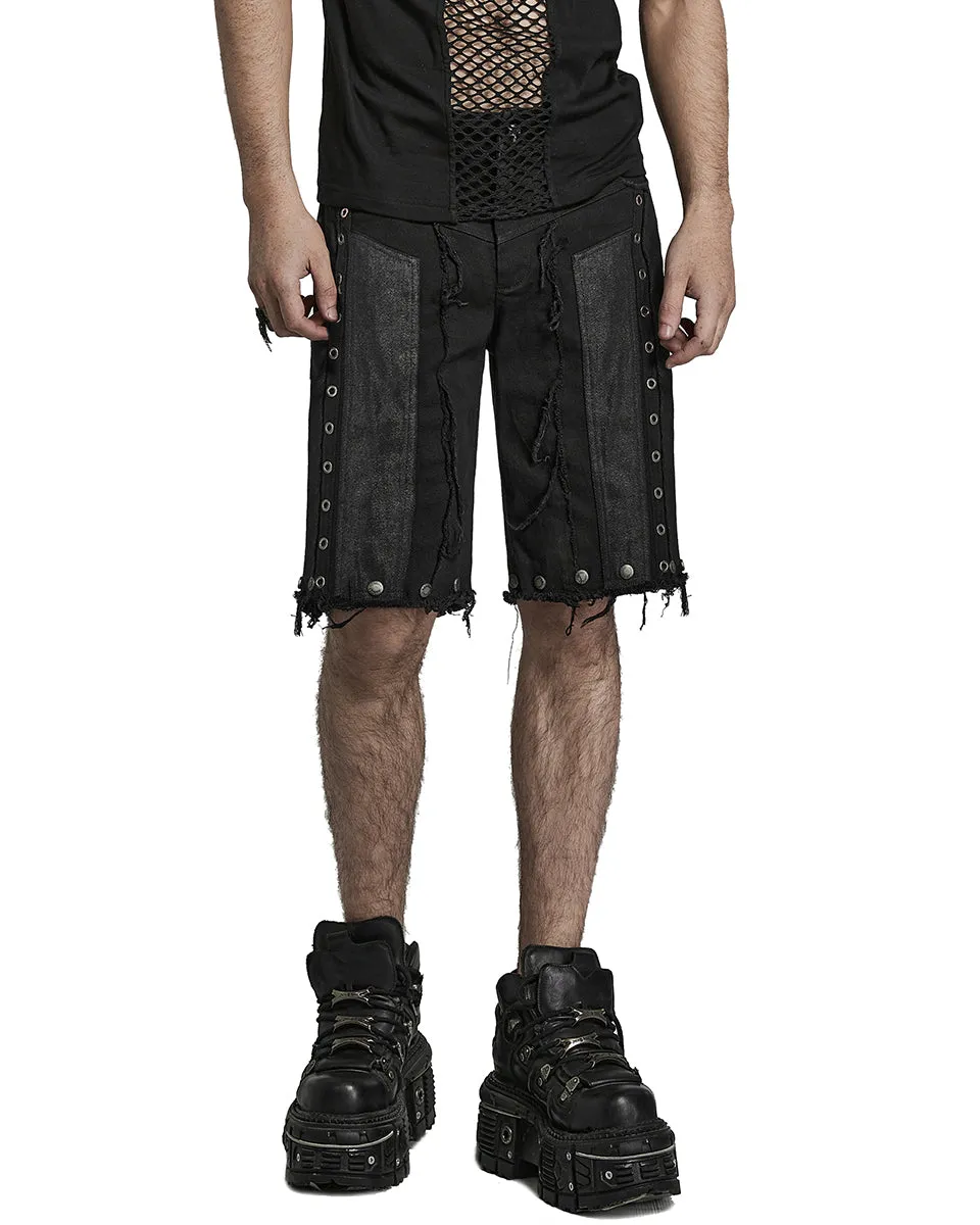 K558-BKM Mens Industrial Tactical Gothic Detachable Utility Pants/Shorts