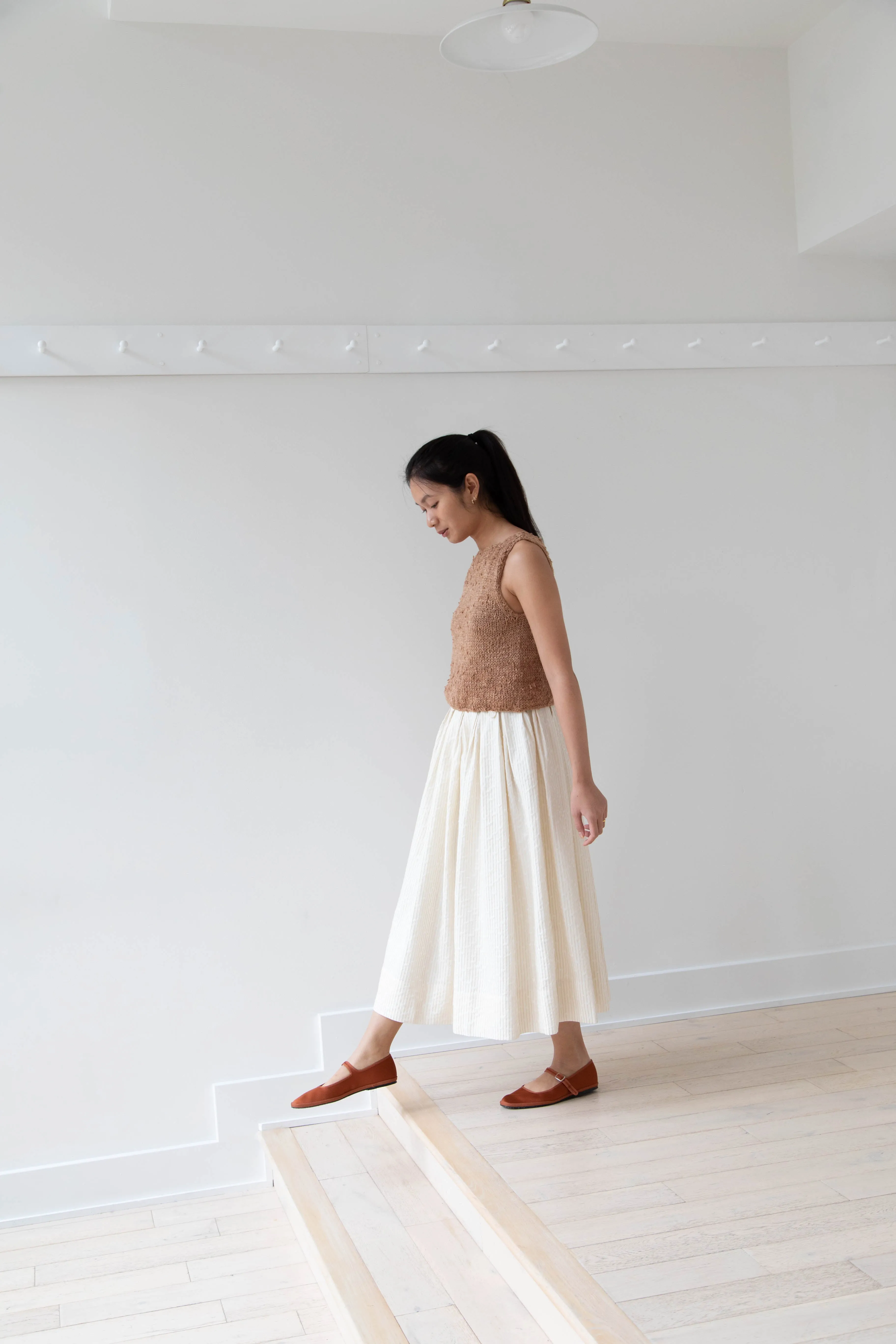 Nitto | Hand Knit Guache Vest in Caramel Silk