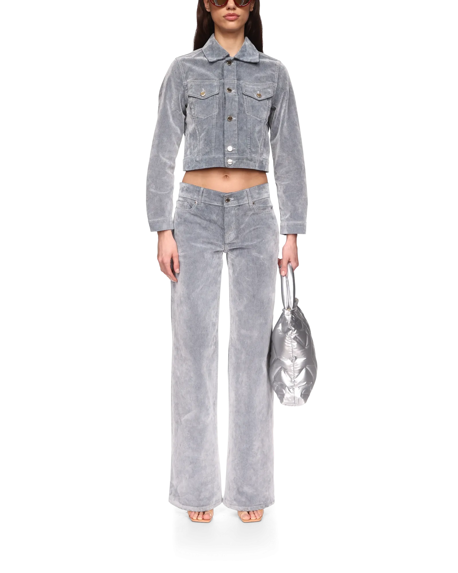 Peach Texture Denim Jacket