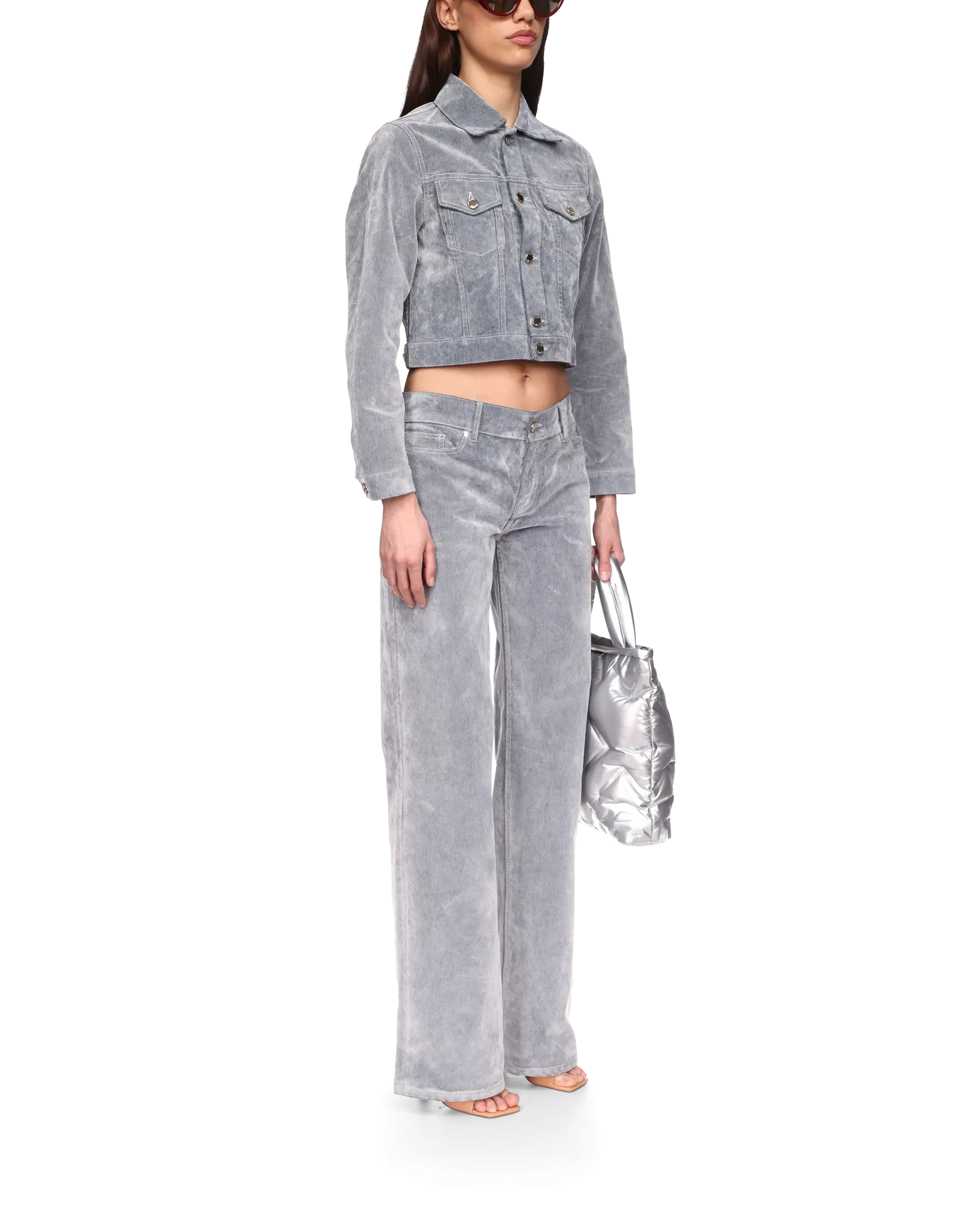 Peach Texture Denim Jacket