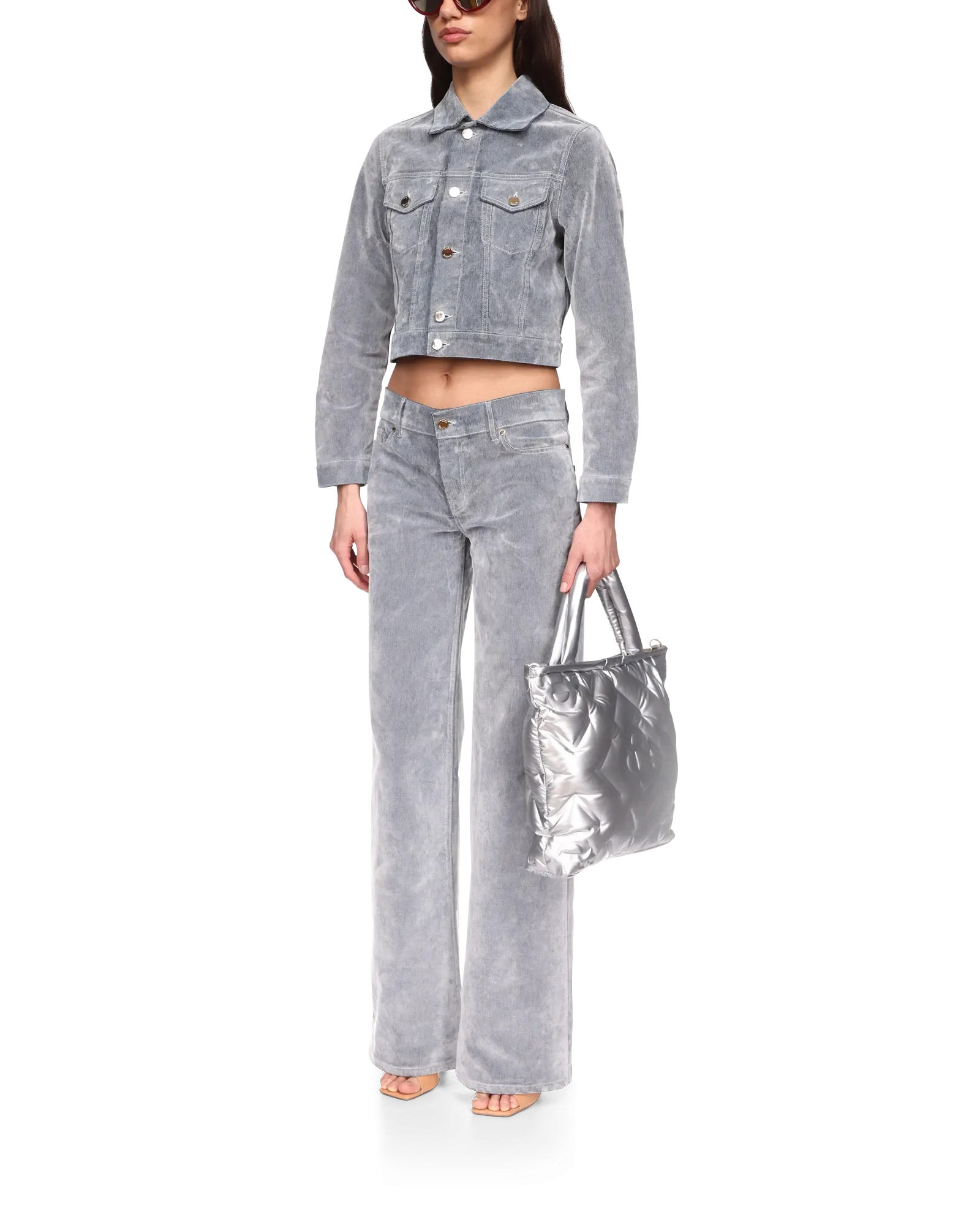 Peach Texture Denim Jacket