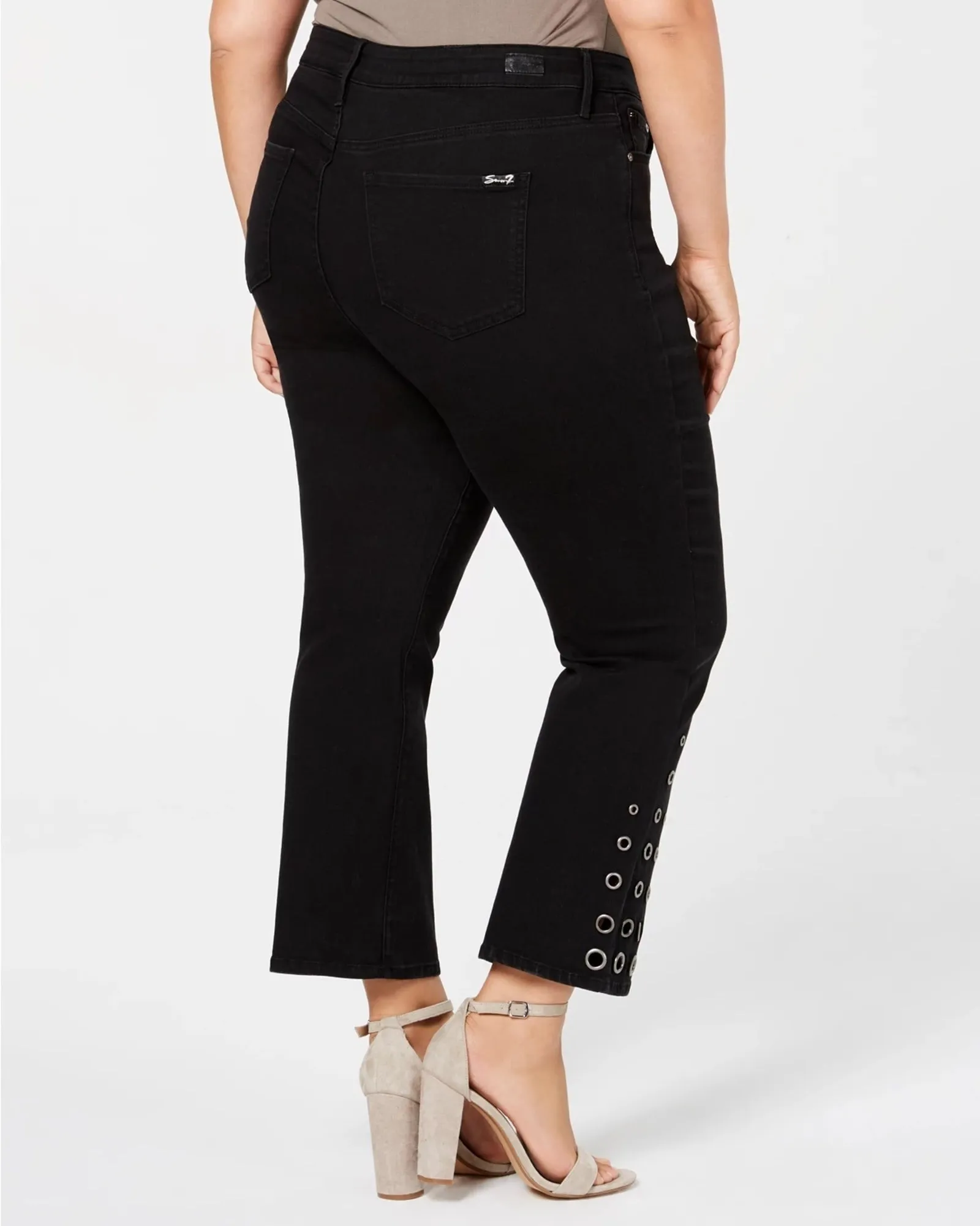 Seven7 Women's Trendy   Lace-Up Bootcut Jeans Black  22W | Black
