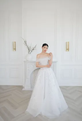 SNOWQUEEN Hand Painted Tulle Wedding Dress