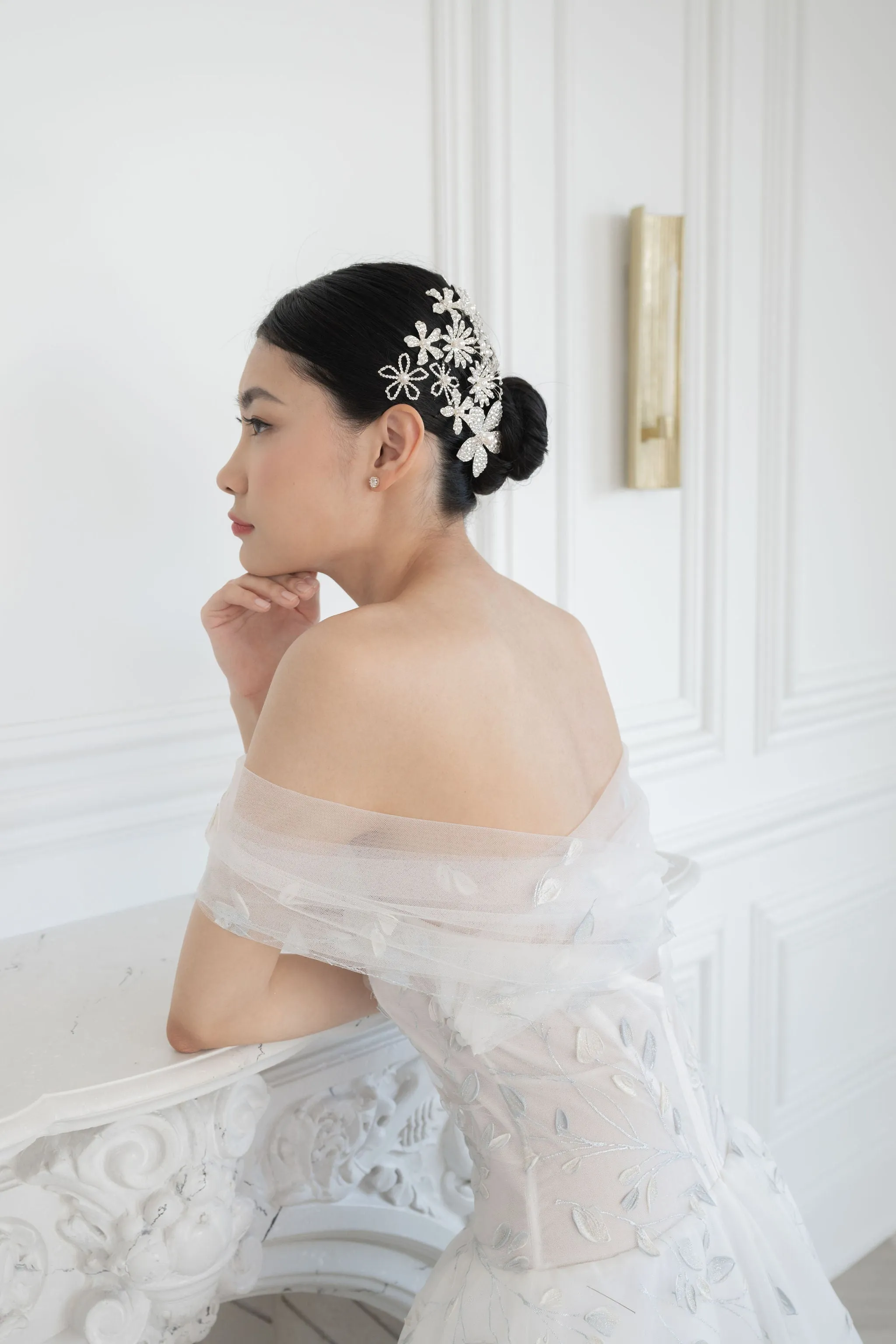 SNOWQUEEN Hand Painted Tulle Wedding Dress