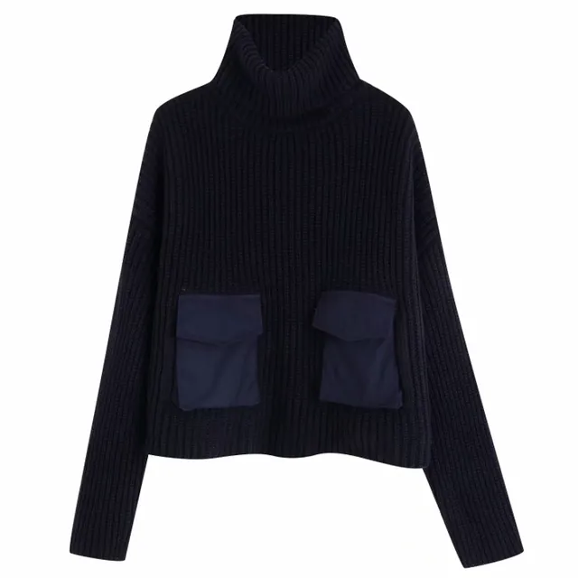 SWEATER WITH CONTRAST POCKETS