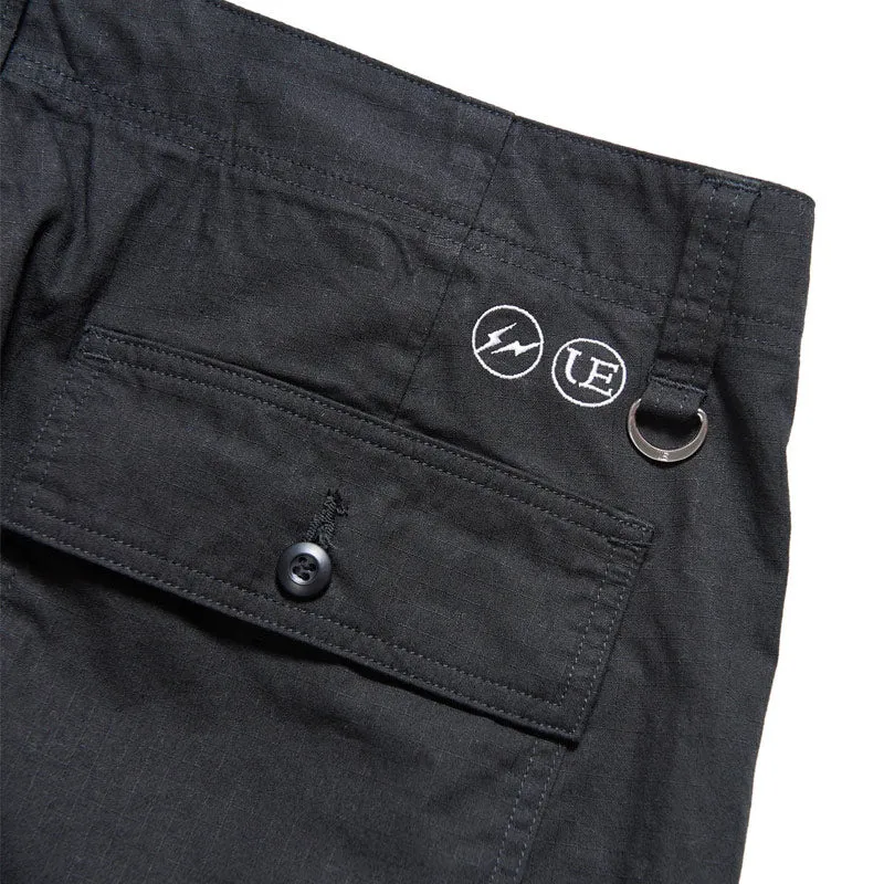 UNIFORM EXPERIMENT Rip Stop Tapered Utility Pants Black