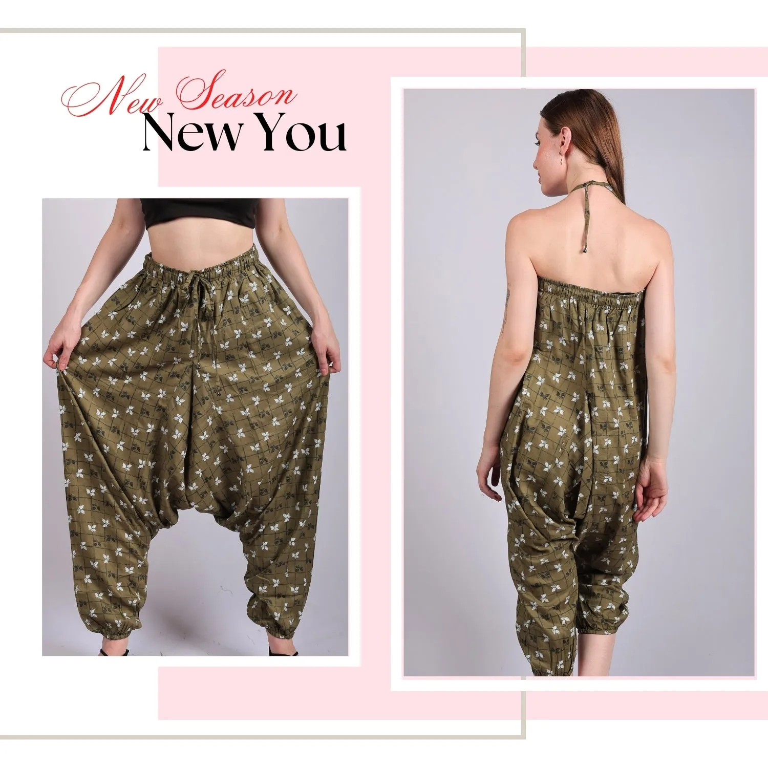 Women's Boho Harem Pants – Multi-Functional Pants with Pockets