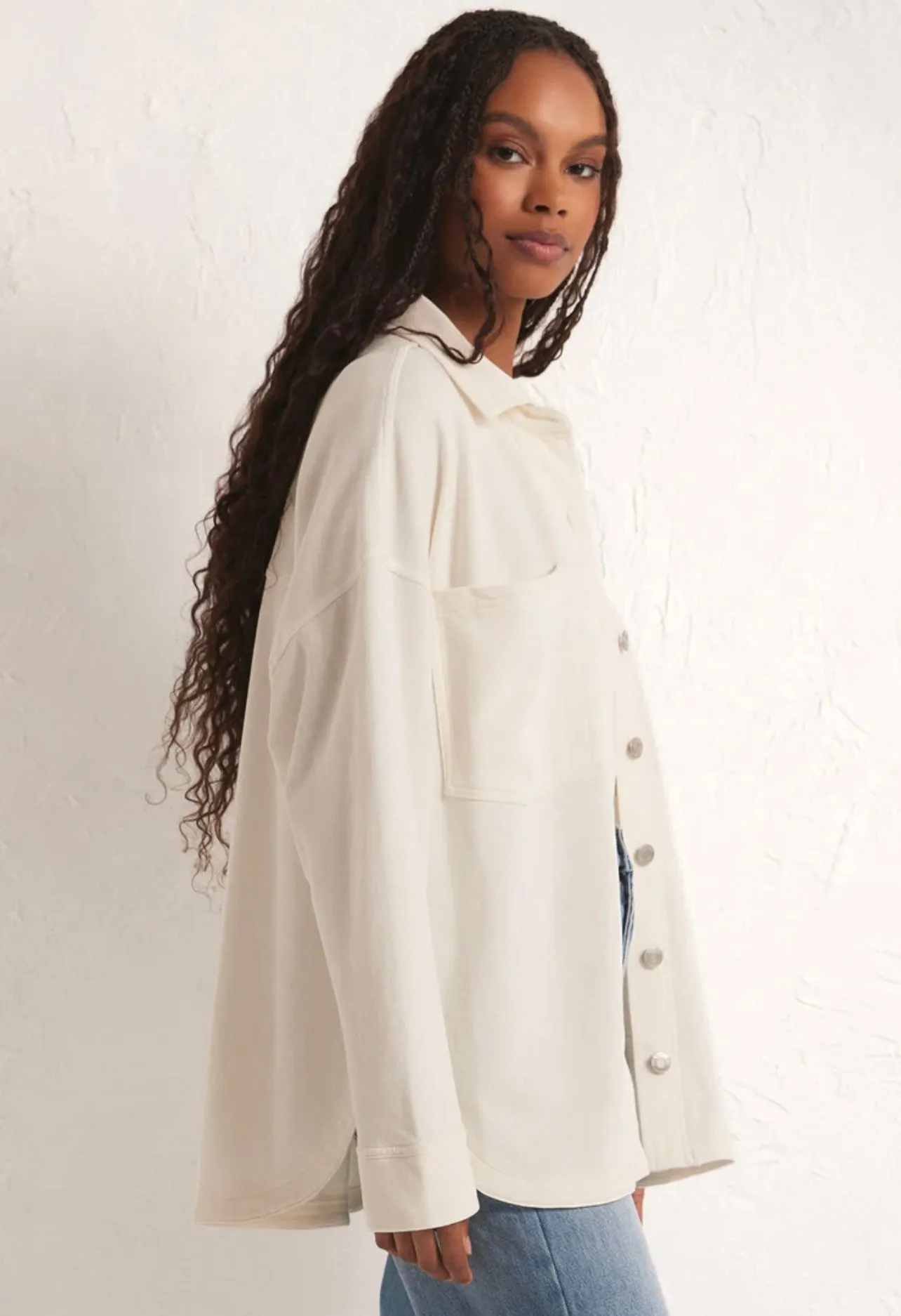 Z Supply All Day Knit Jacket in Crystal